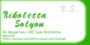 nikoletta solyom business card